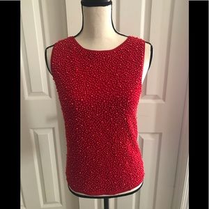 Large Grace Red Pearl rayon, nylon top